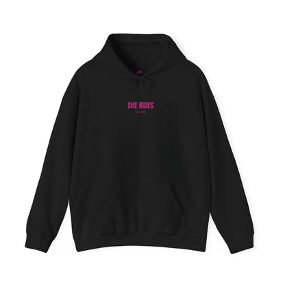 She Rides RideOrDie Hoodie Roze//Bikergirl Hoodie
