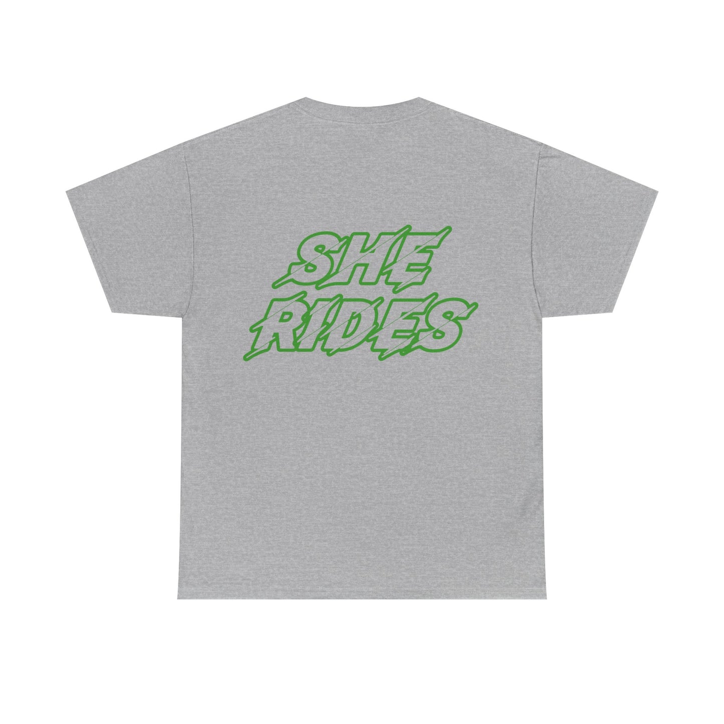 She Rides original T-shirt Green //Bikergirl T-shirt