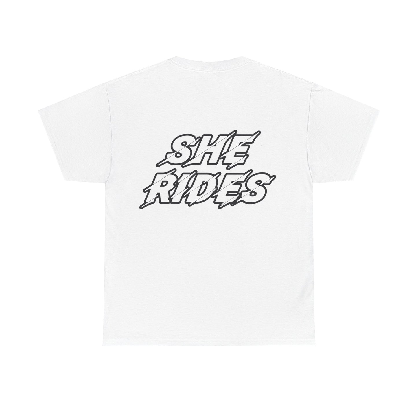 She Rides original T-shirt Zwart&Wit//Bikergirl T-shirt