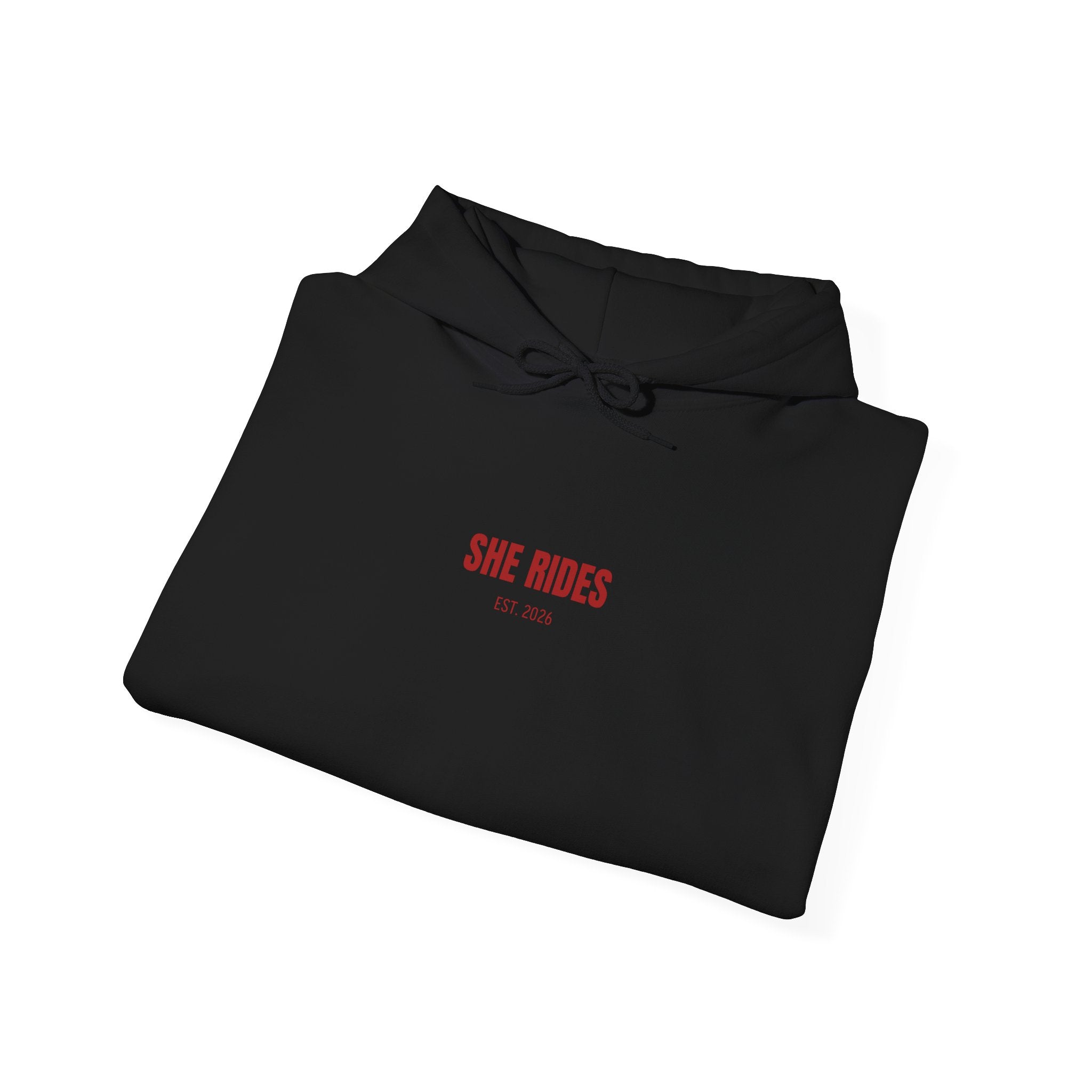 She Rides Basic Hoodie Rood
