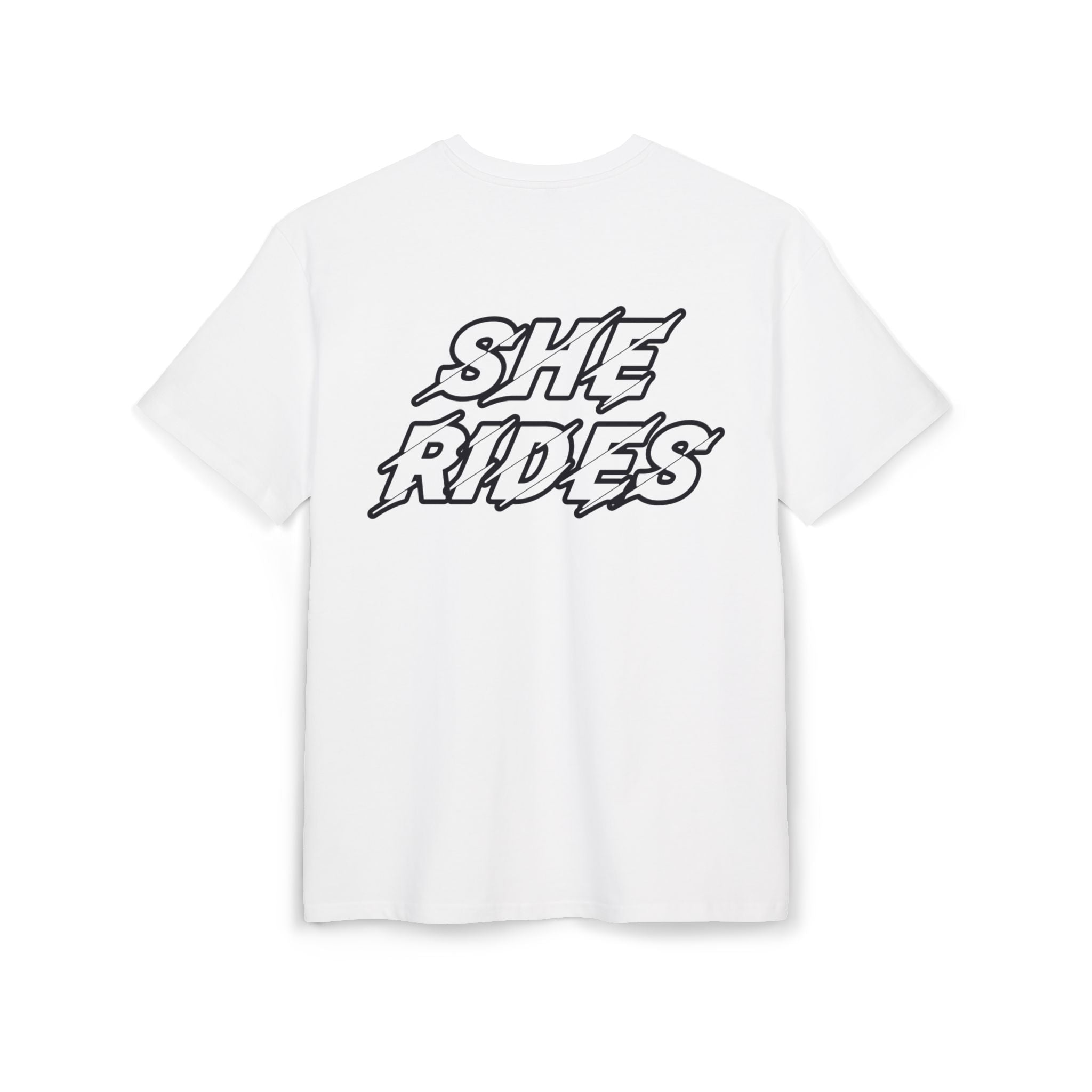 She Rides Logo Oversized T-shirt Black&White//Bikergirl T-shirt