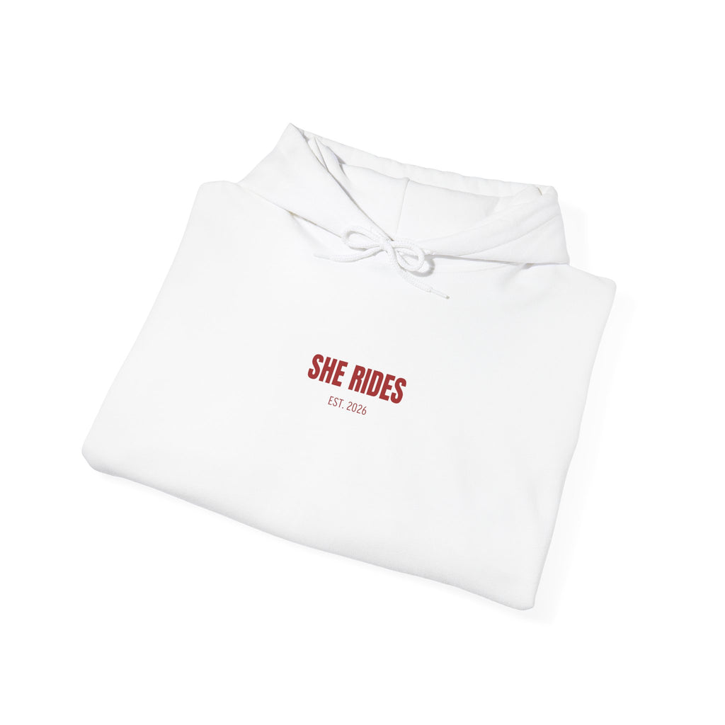 She Rides Basic Hoodie Rood