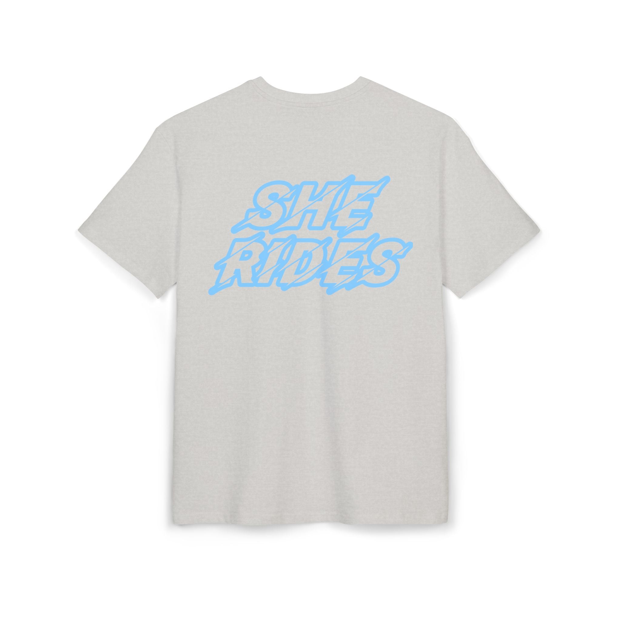 She Rides Logo Oversized T-shirt Blue//Bikergirl T-shirt