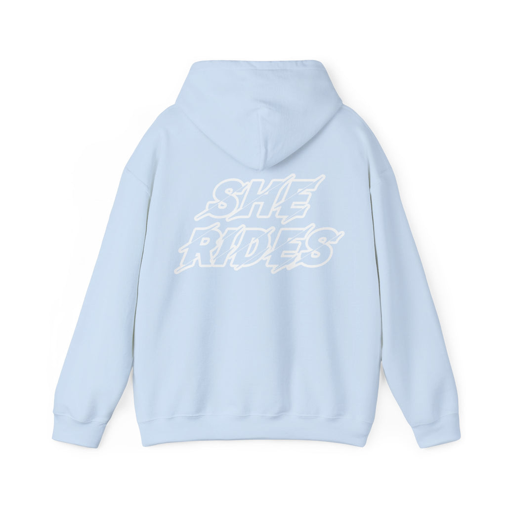 She Rides Original Hoodie Light Pink&Light Blue