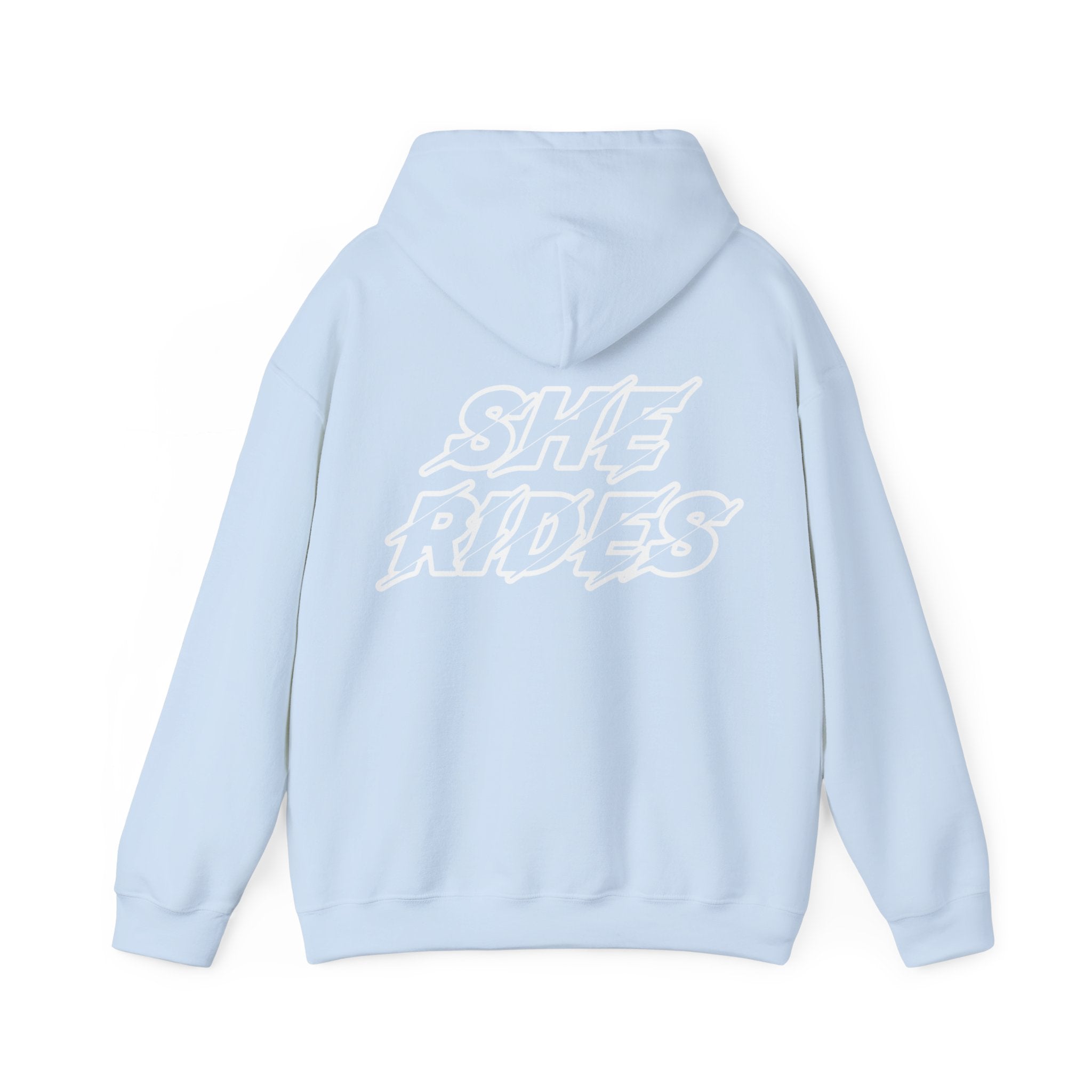 She Rides Original Hoodie Light Pink&Light Blue