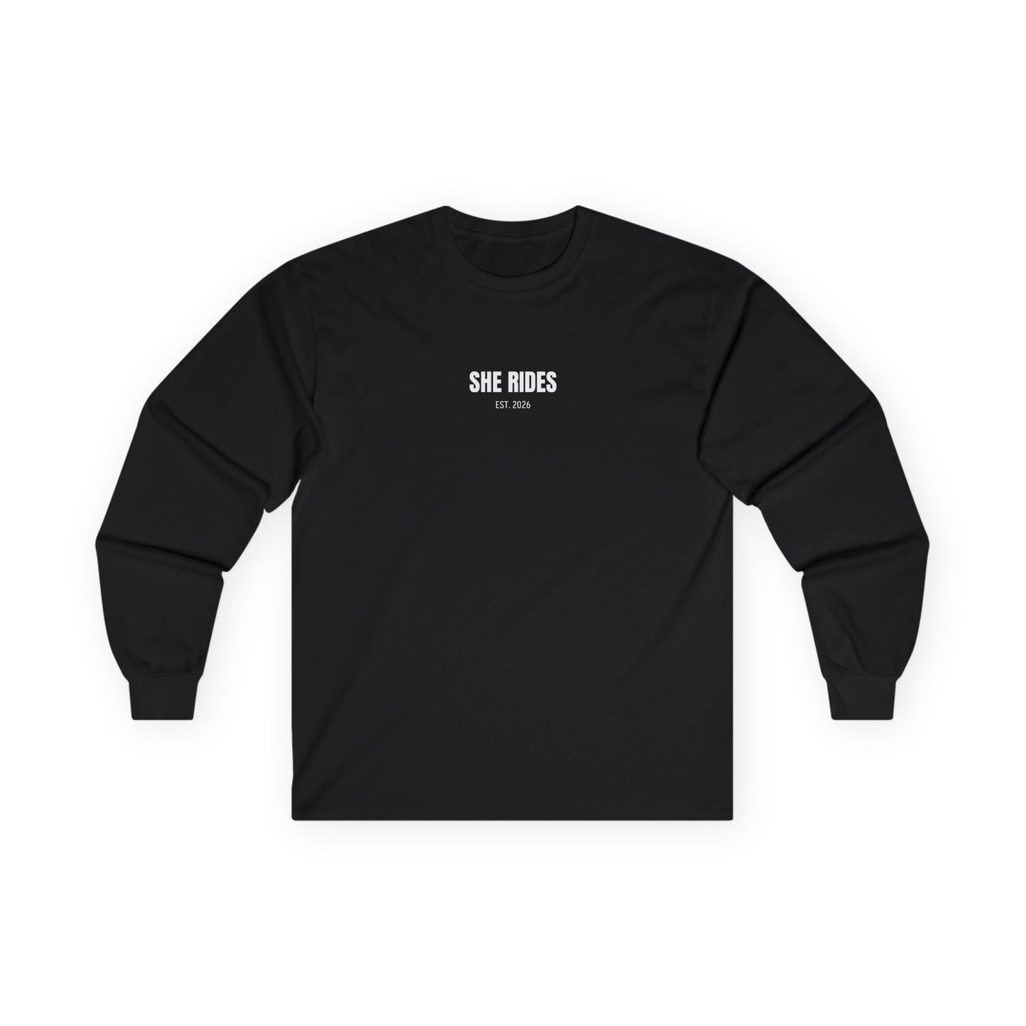 She Rides Basic Long Sleeve Zwart&Wit//Bikergirl Long Sleeve