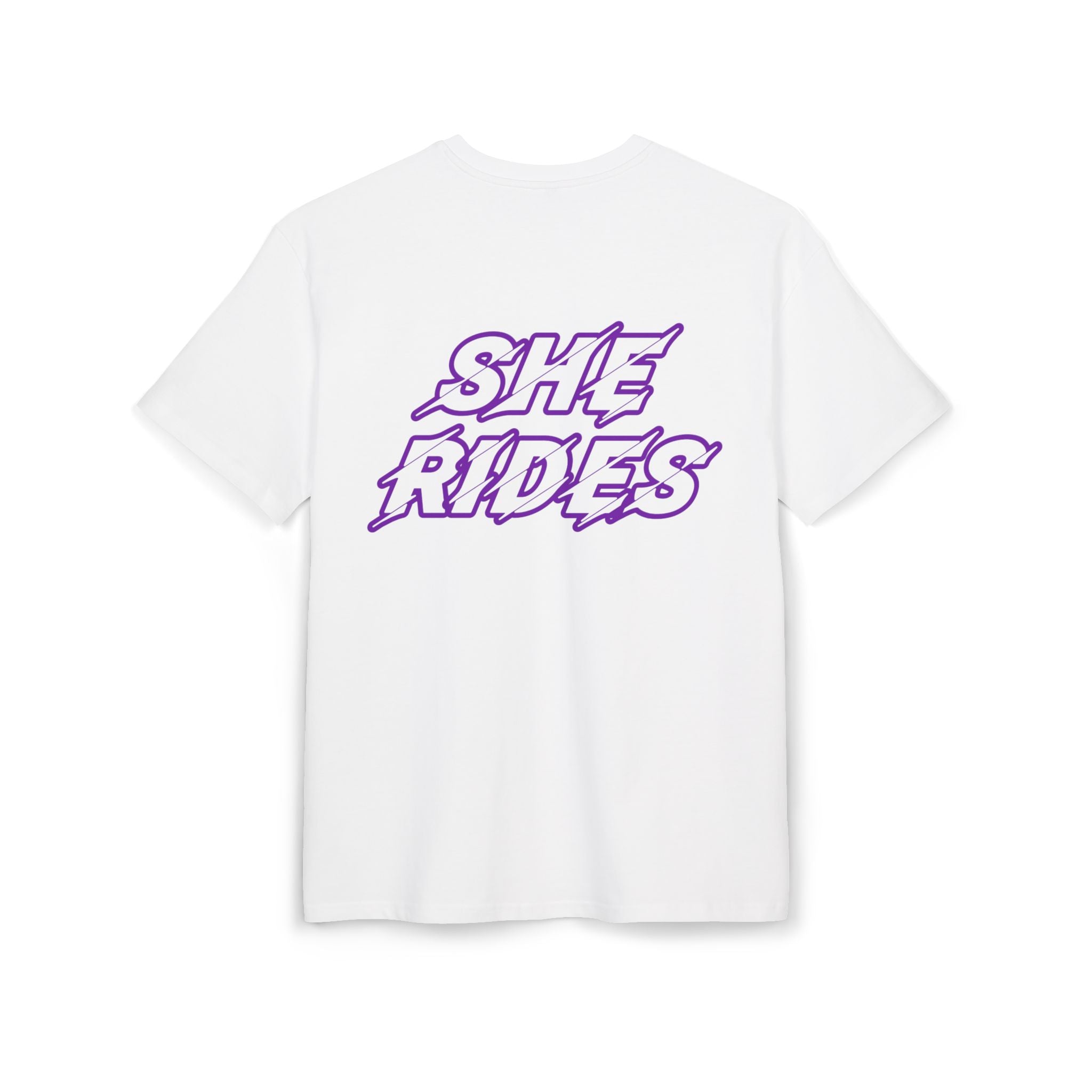 She Rides Logo Oversized T-shirt Purple//Bikergirl T-shirt
