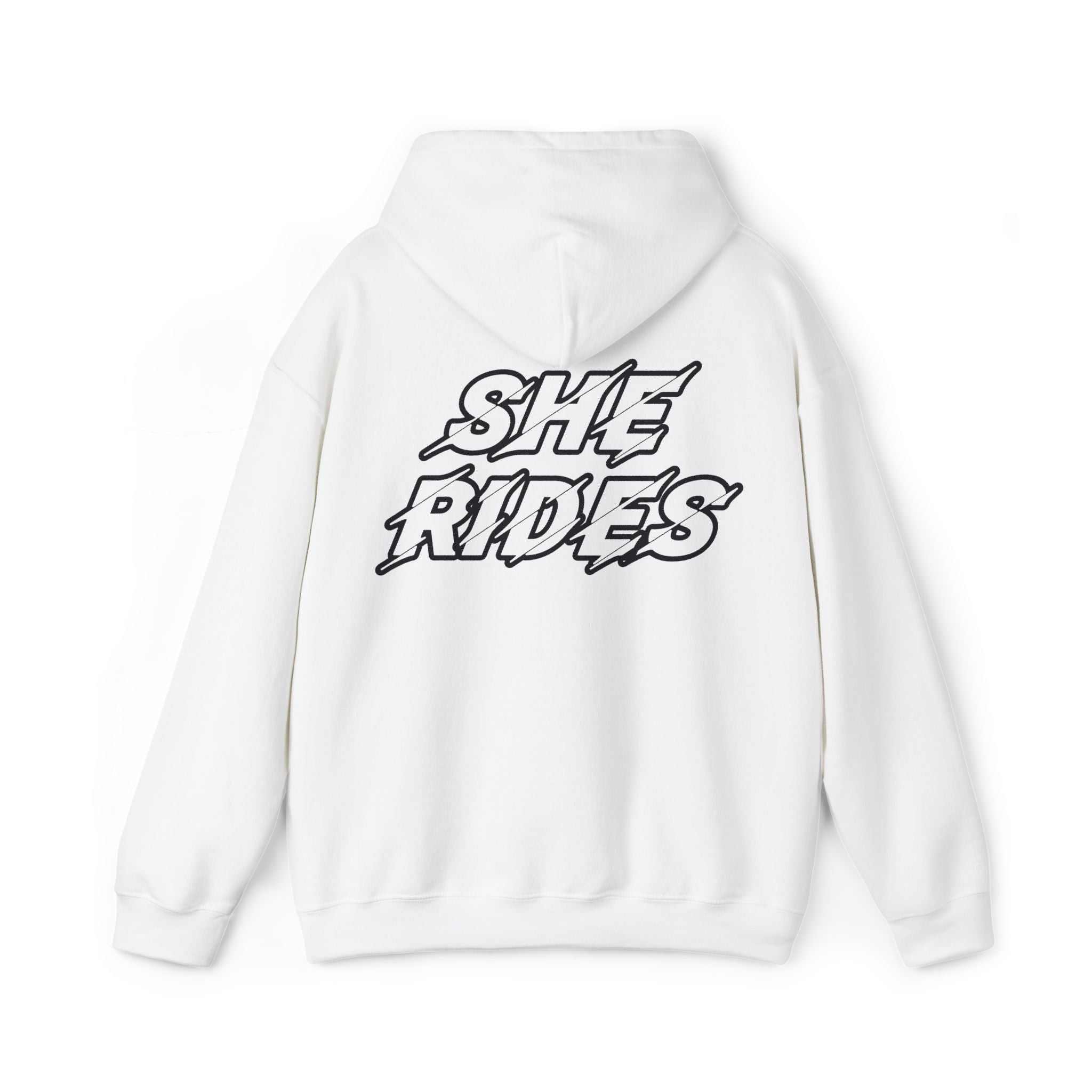 She Rides Original Hoodie Black & White // Bikergirl Hoodie