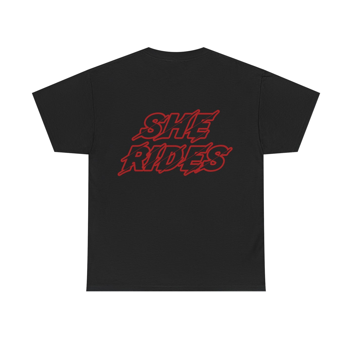 She Rides original T-shirt Rood//Bikergirl T-shirt