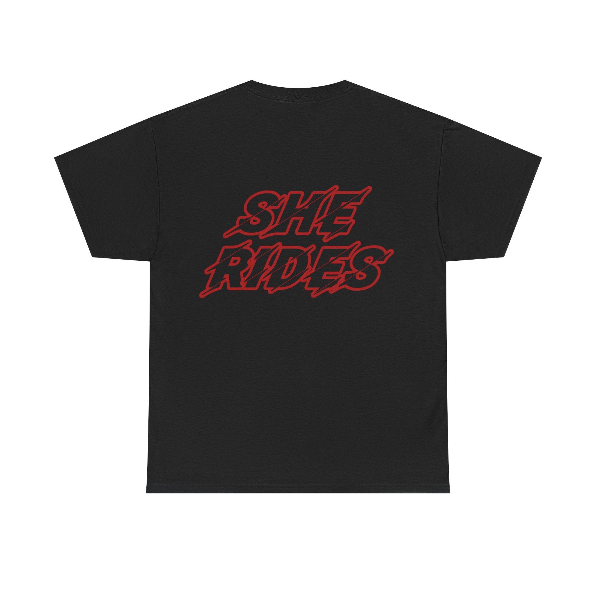 She Rides original T-shirt Red //Bikergirl T-shirt 