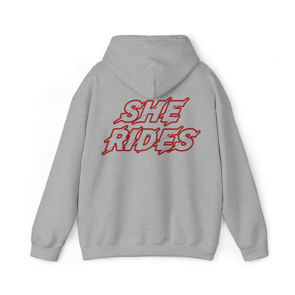 She Rides Original Hoodie Red//Bikergirl Hoodie