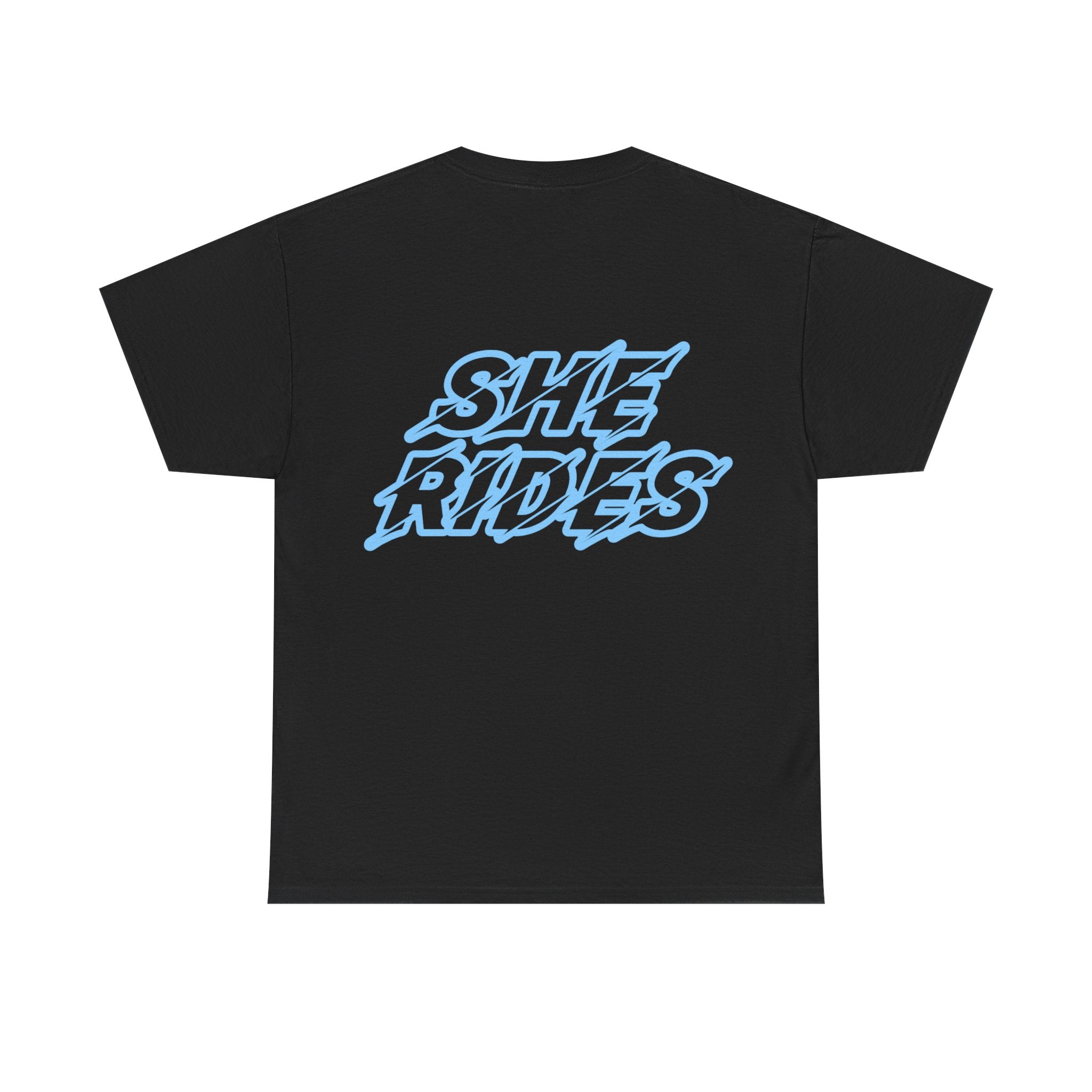 She Rides original T-shirt Blue//Bikergirl T-shirt