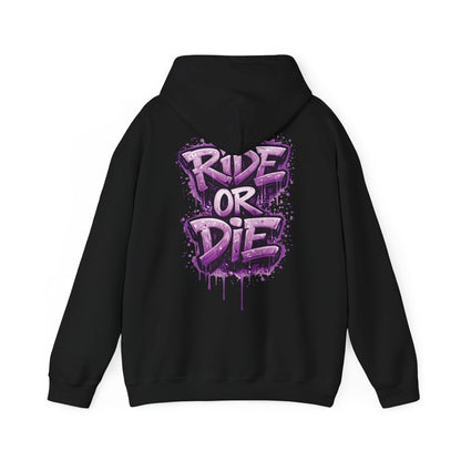 She Rides RideOrDie Hoodie Paars//Bikergirl Hoodie