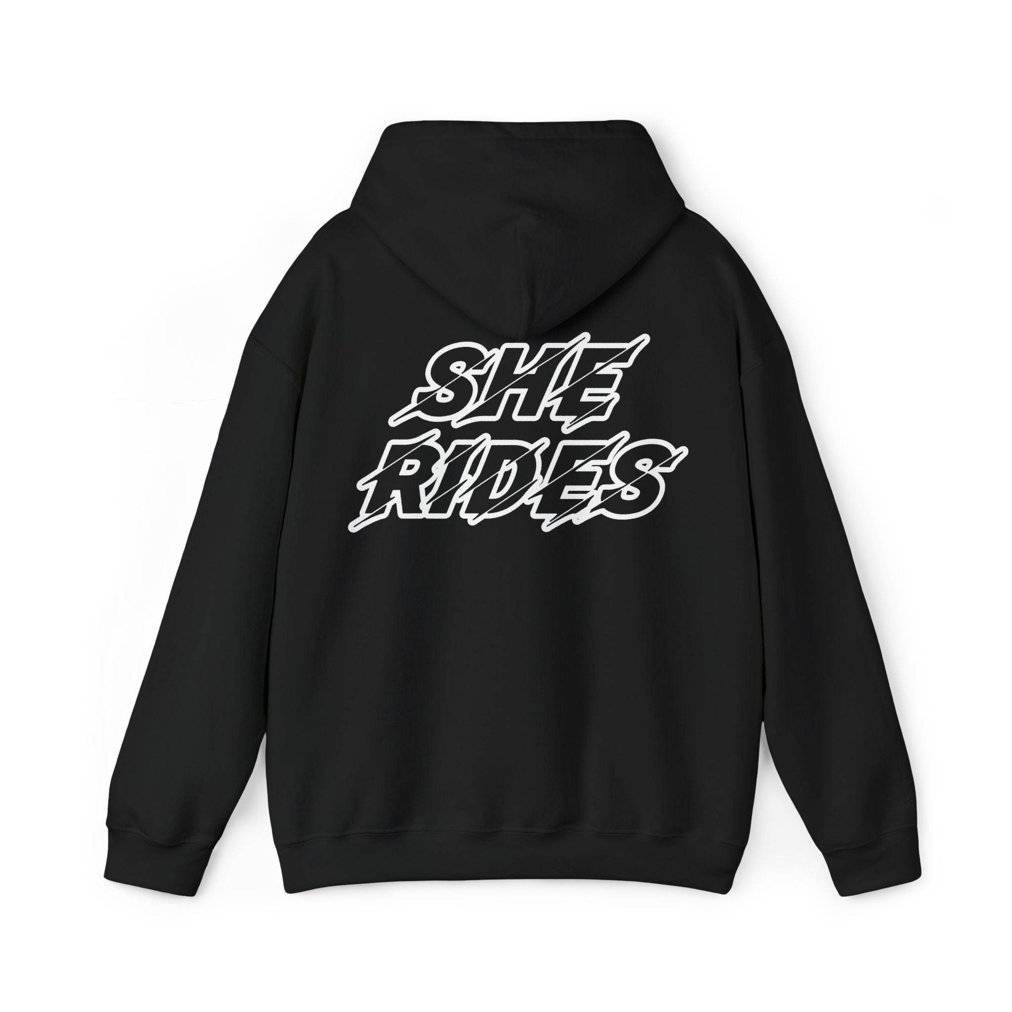 She Rides Original Hoodie Black & White // Bikergirl Hoodie