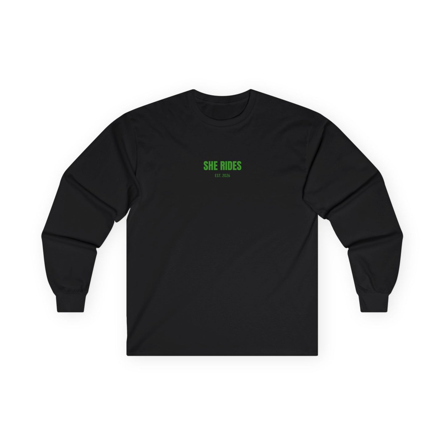 She Rides Basic Long Sleeve Groen//Bikergirl Long Sleeve