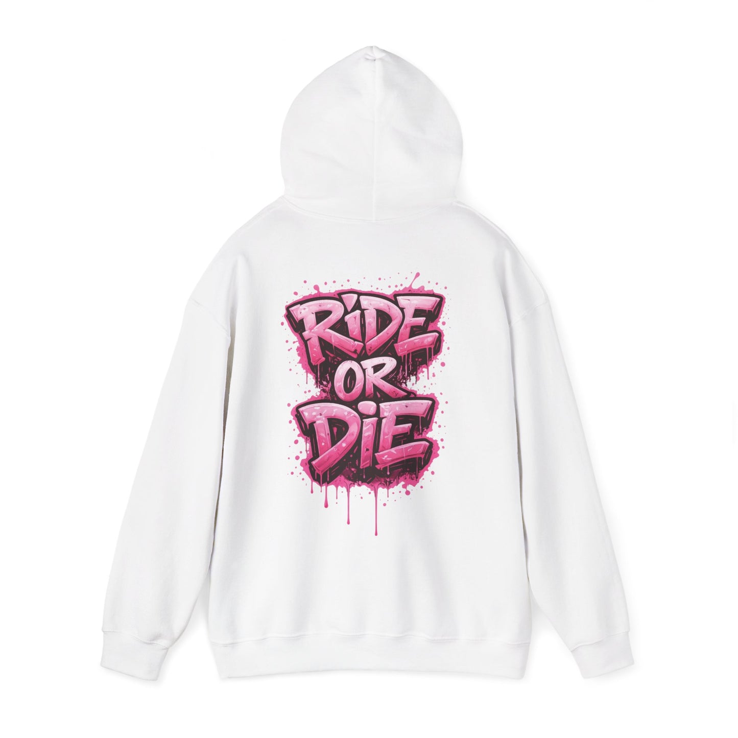 She Rides RideOrDie Hoodie Roze//Bikergirl Hoodie