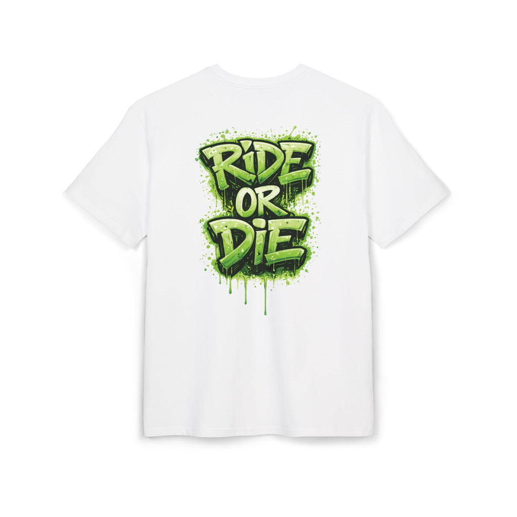 She Rides RideOrDie Oversized T-shirt Groen//Bikergirl T-shirt