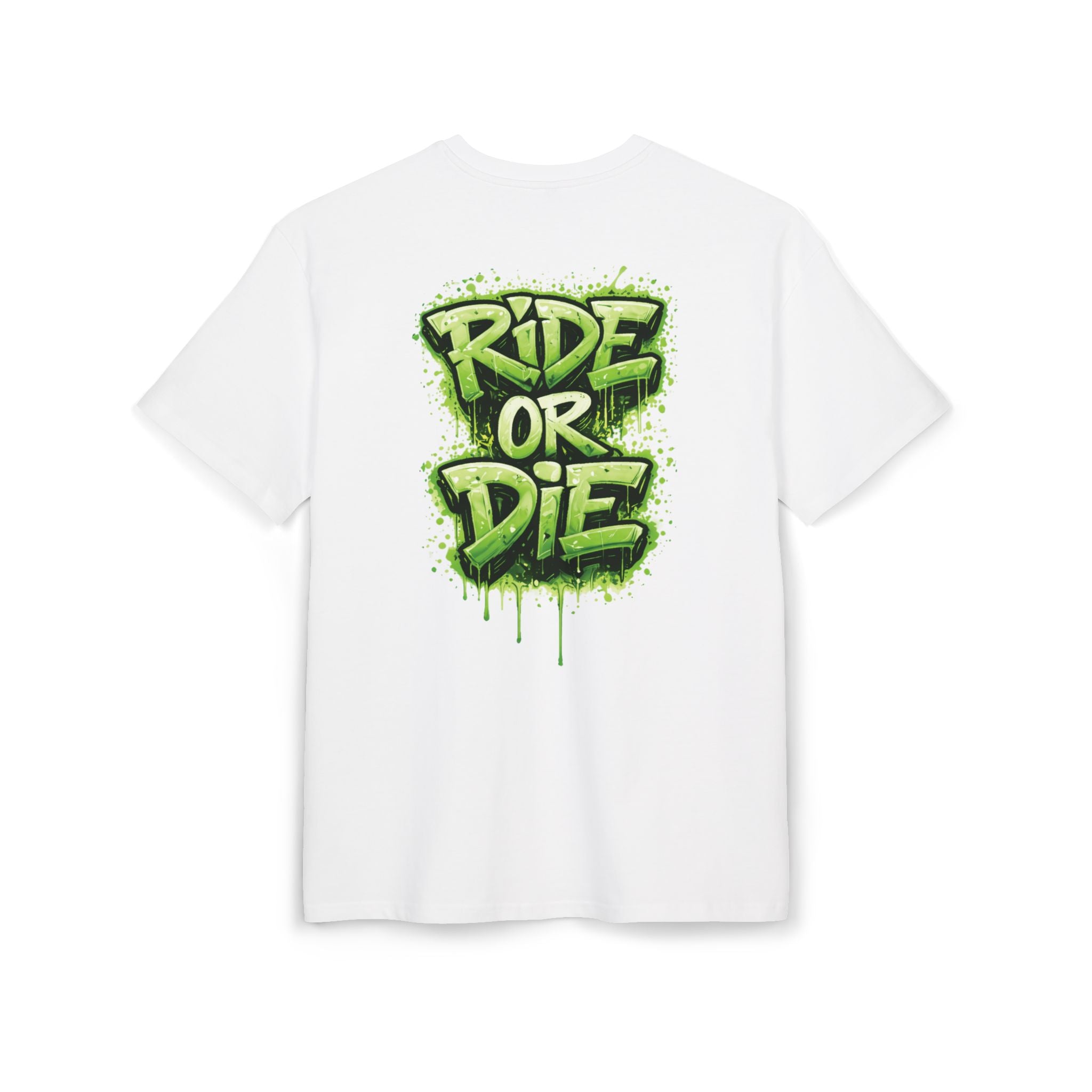 She Rides RideOrDie Oversized T-shirt Groen//Bikergirl T-shirt