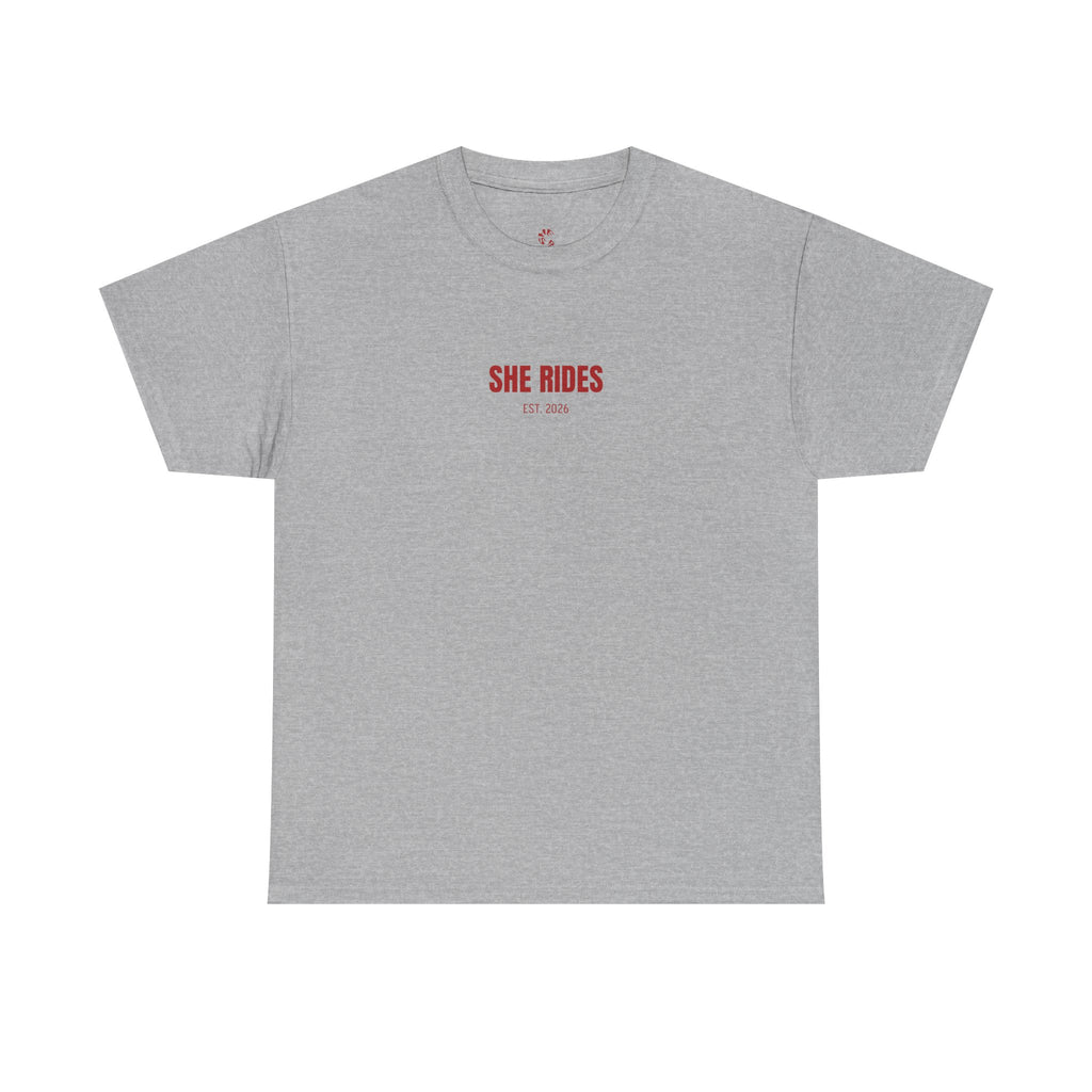She Rides Basic T-shirt Rood