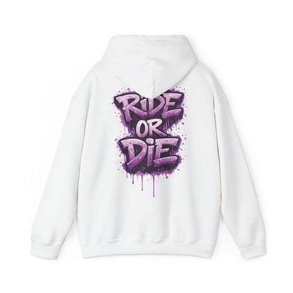 She Rides RideOrDie Hoodie Paars//Bikergirl Hoodie