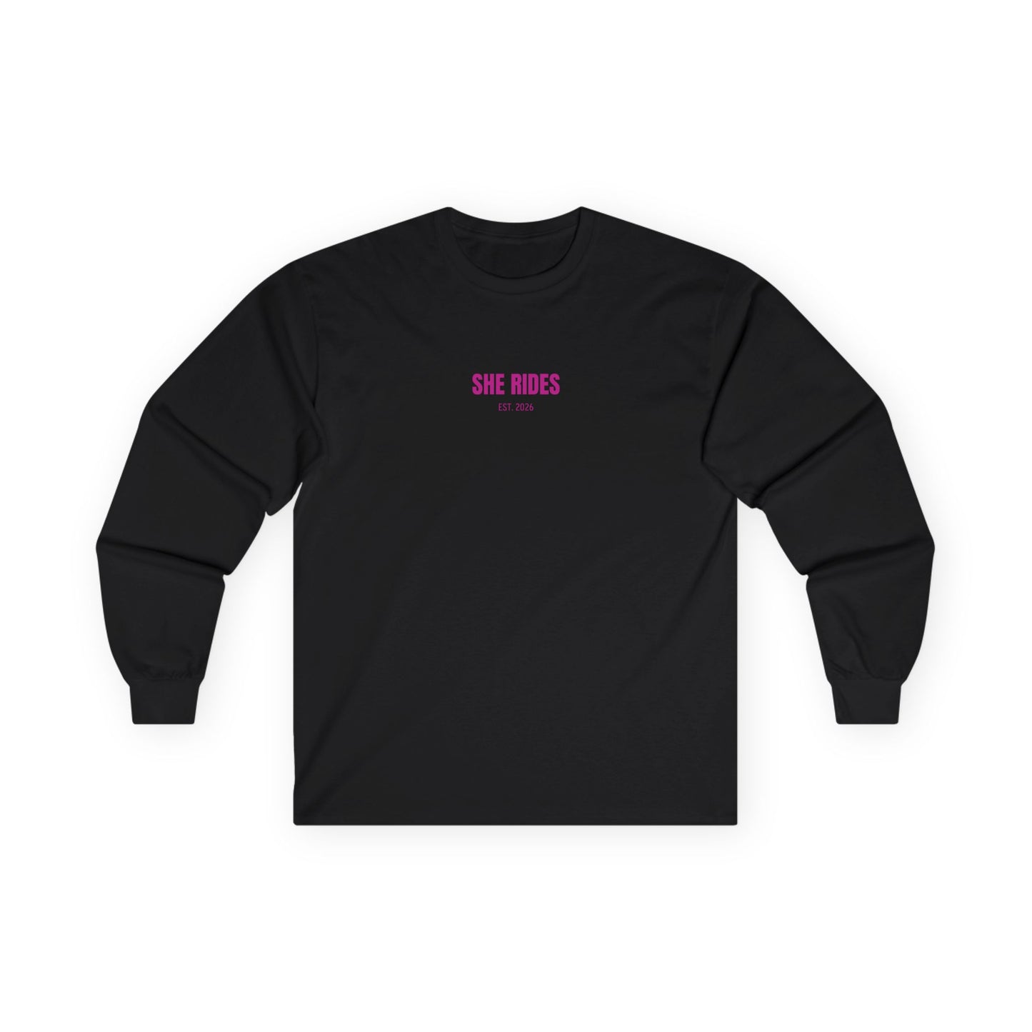 She Rides Basic Long Sleeve Roze//Bikergirl Long Sleeve