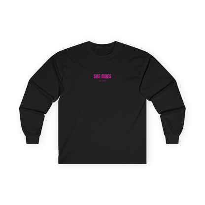 She Rides Basic Long Sleeve Roze//Bikergirl Long Sleeve