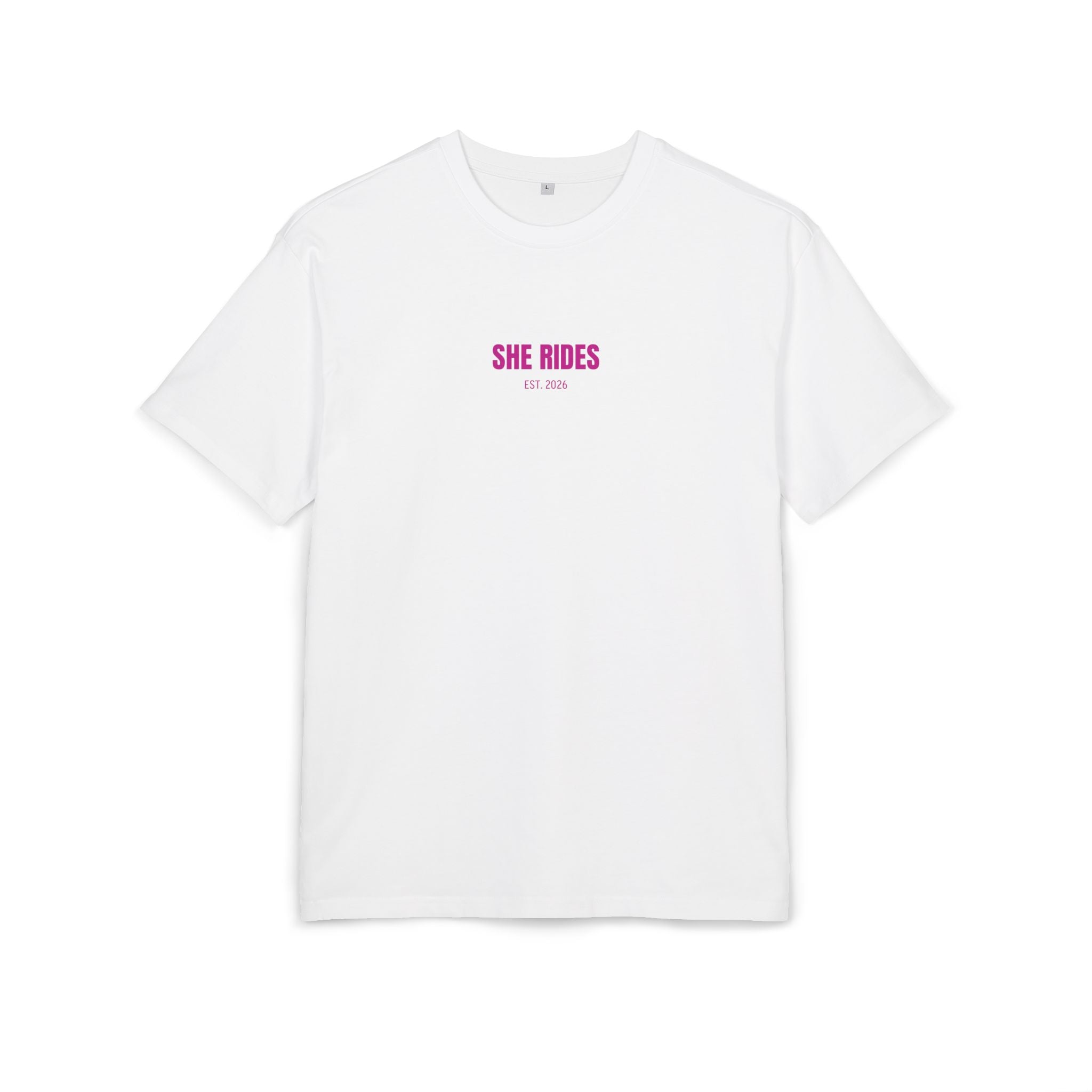She Rides RideOrDie Oversized T-shirt Roze