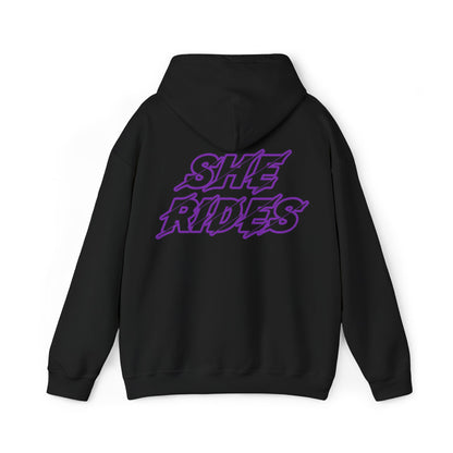 She Rides Original Hoodie Purple//Bikergirl Hoodie