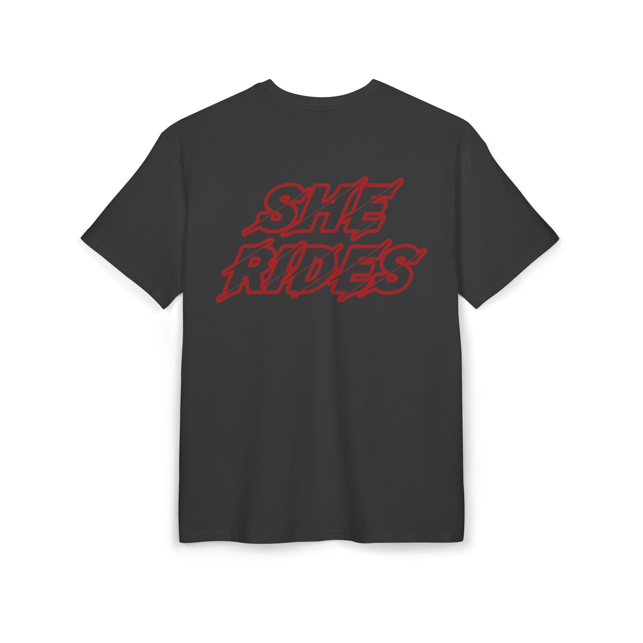 She Rides Logo Oversized T-shirt Red //Bikergirl T-shirt