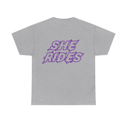 She Rides original T-shirt Purple//Bikergirl T-shirt
