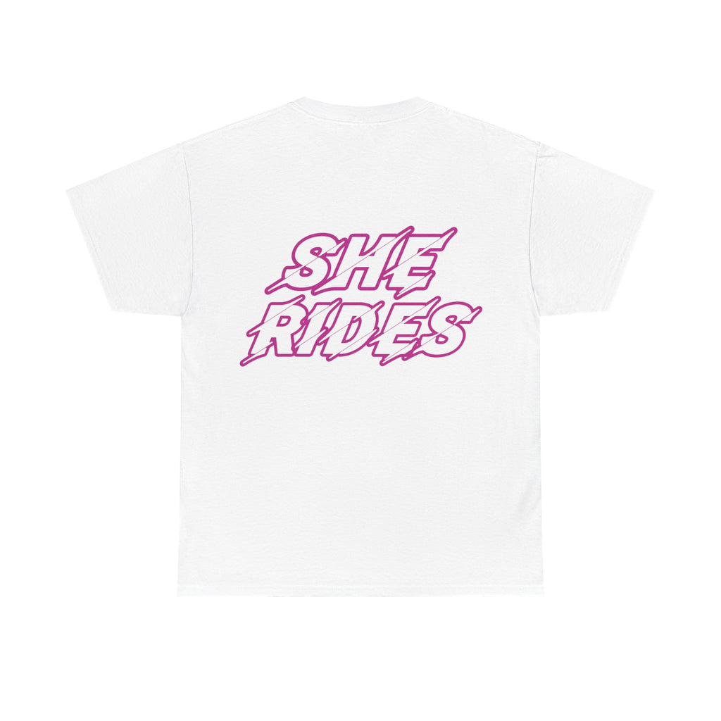 She Rides original T-shirt Pink //Bikergirl T-shirt