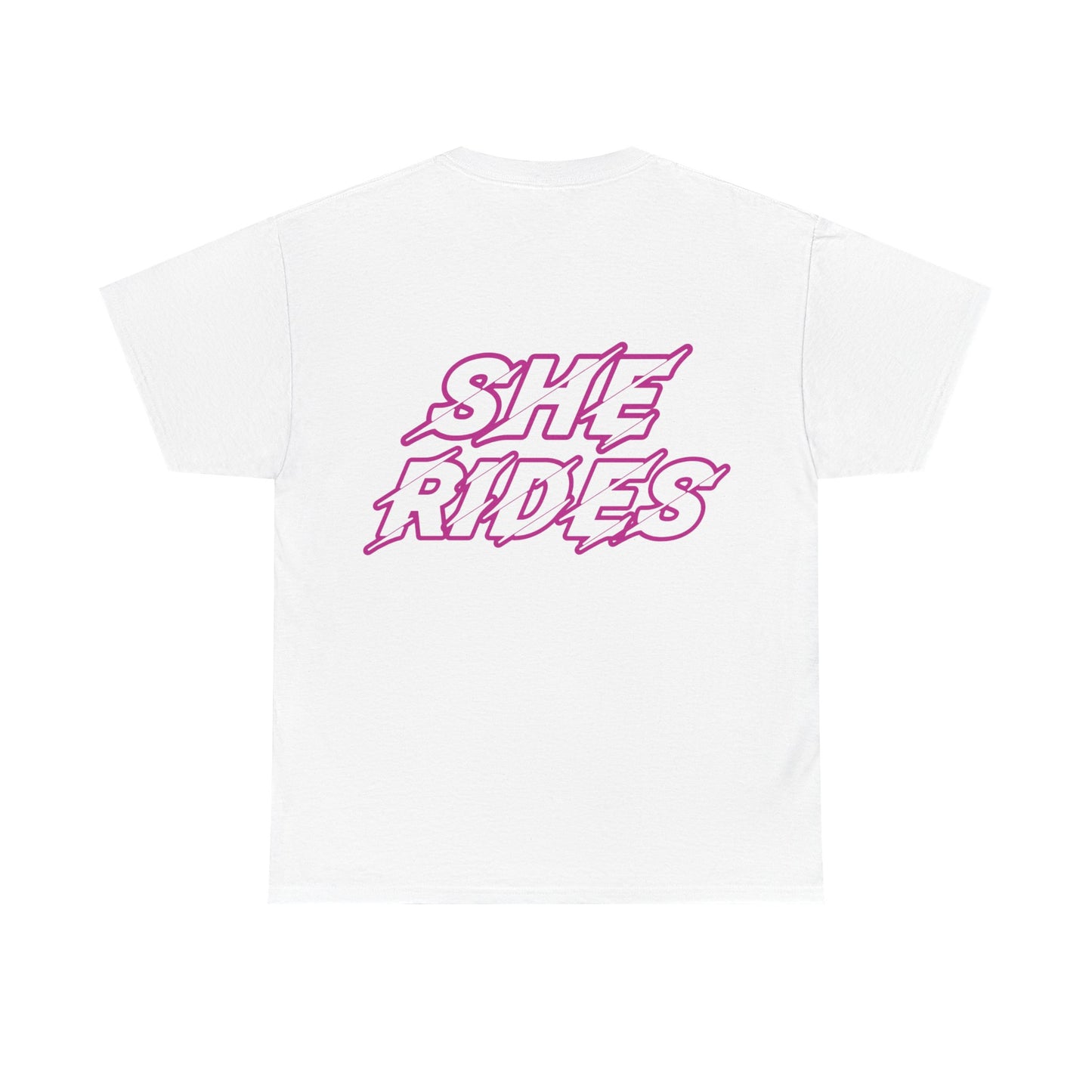 She Rides original T-shirt Roze//Bikergirl T-shirt