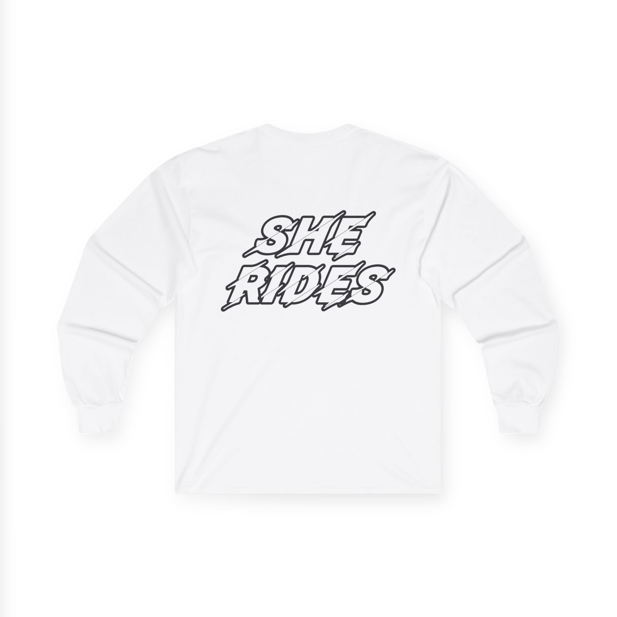 She Rides Logo Long Sleeve Black&White//Bikergirl Long Sleeve