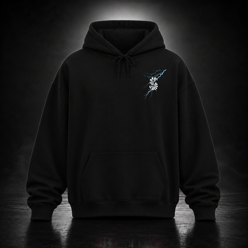 She Rides "try to keep up!" Lightning Hoodie blauw
